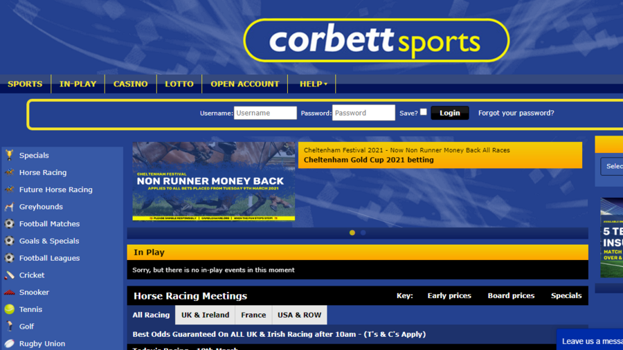 Corbettsports screenshot