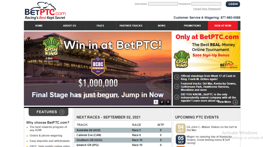 BetPTC.com screenshot