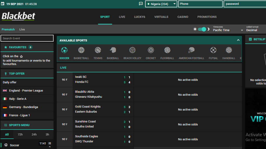 BlackBet screenshot