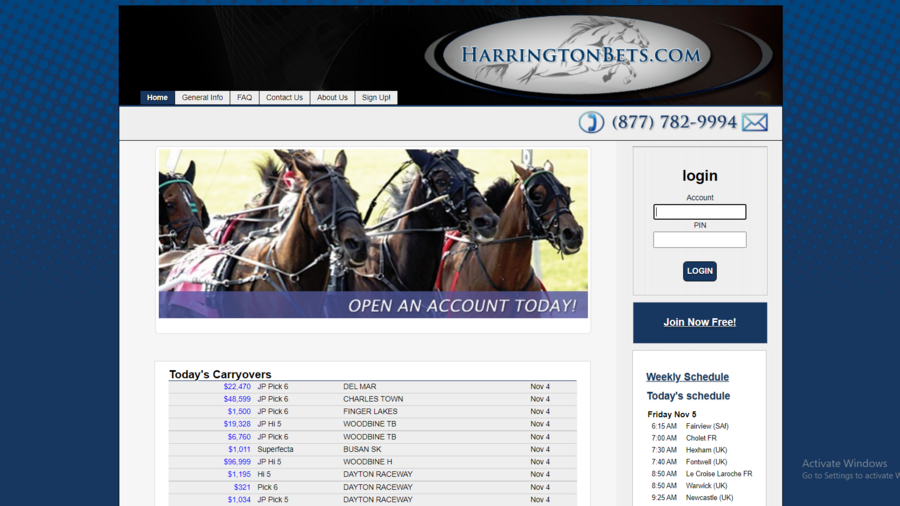 Harrington Bets screenshot